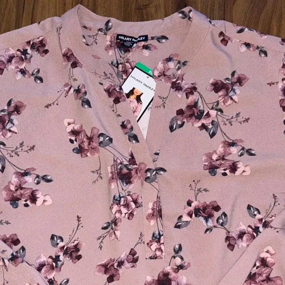 Hilary Radley Mauve Floral Blouse - Picture 2 of 4